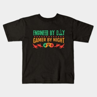 Engineer By Day Gamer By Night Kids T-Shirt